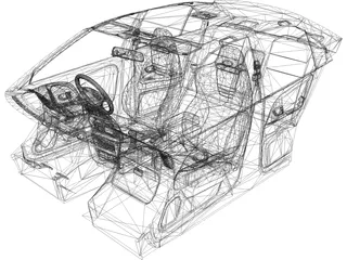 Interior Mitsubishi Evolution VI (1997) 3D Model