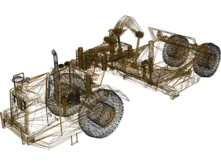 Caterpillar 631D Scraper 3D Model