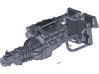 GM 350 V8 Turbo Engine 3D Model