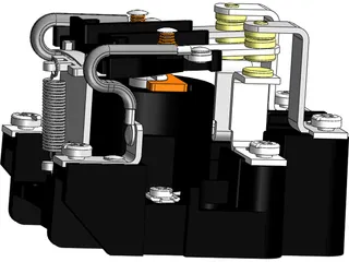 Schneider Power Relay DPDT 199AX-15 3D Model