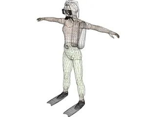 Woman Swimmer 3D Model