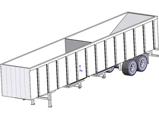 Hopper Bottom Trailer 3D Model