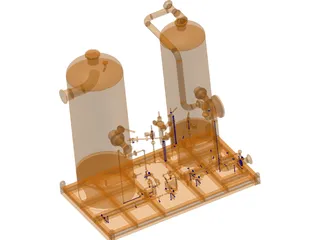 Vent Scrubber Skid 3D Model