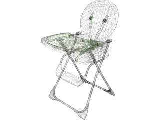 Baby Highchair 3D Model