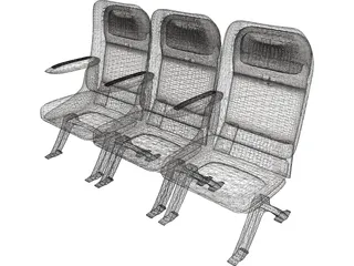Airbus A320 Economy Seats 3D Model
