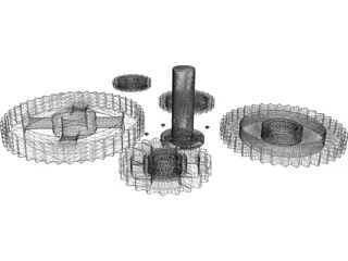 Gear Wheels 3D Model