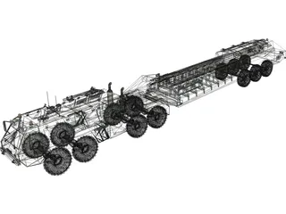 Military Transport Patriot Trailer 3D Model