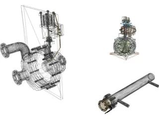 Cryo Pump Heater and Valve 3D Model