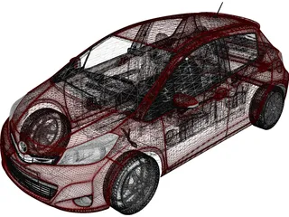 Toyota Yaris 5-door (2012) 3D Model