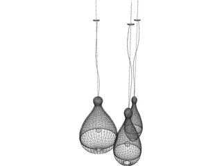 Bird Cage Ceiling Lamp 3D Model