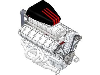 V12 Engine 3D Model
