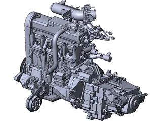 Vaz 21083 Engine 3D Model
