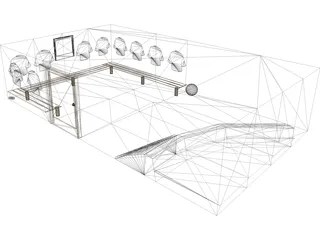 Newcastle United Changing Room 3D Model