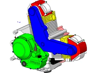 Ducati 900cc Air Cooled Engine 3D Model
