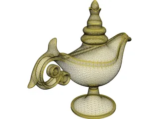 Magic Lamp Genie 3D Model
