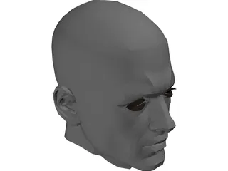 Male Adult Head 3D Model