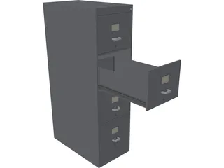 Metal File Cabinet 3D Model