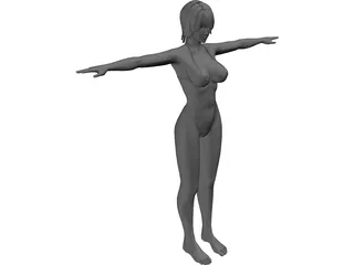 Beautiful Young Bikini Girl 3D Model