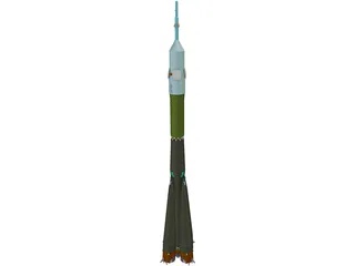 Soyuz-U Rocket Launcher 3D Model
