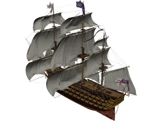 Queen Anne Revenge 3D Model