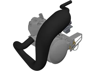 Two Stroke 125cc Engine 3D Model