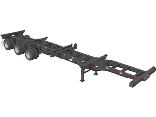 Trailer Semi Pratt GN2040EZ Container Chassis 40ft (2018) 3D Model