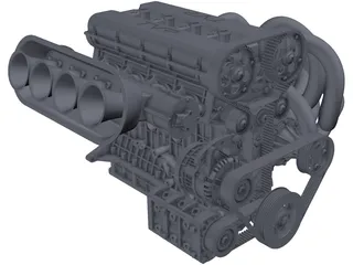 4-Cylinder 2L Engine 3D Model