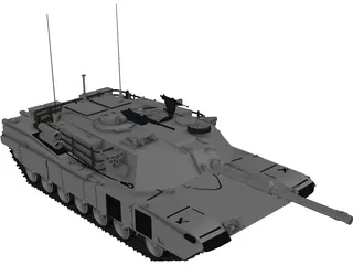 M1A2 Abrams Battle Tank 3D Model
