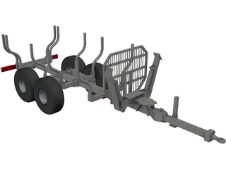 Wood Trailer 3D Model