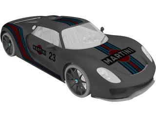 Porsche 918 Spyder Martini (2013) 3D Model