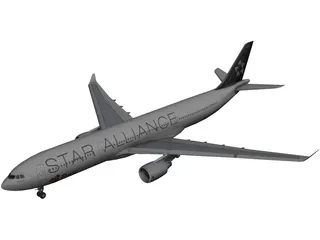 Airbus A330-300 Thai 3D Model