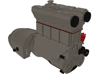 V8 Engine 3D Model