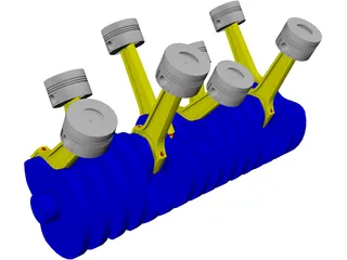 V8 Engine 3D Model