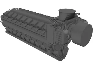 Diesel 18V48/60 Engine 3D Model