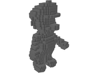 Pixel Mario Color 3D Model