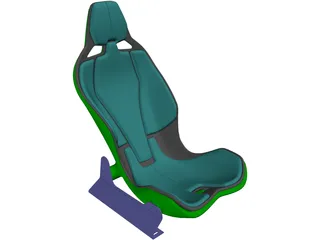 Carbon Fiber Seat with Rails 3D Model