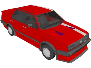 Volkswagen Jetta GTI (1987) 3D Model