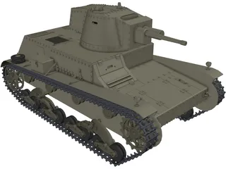 7TP Polish Light Tank 3D Model