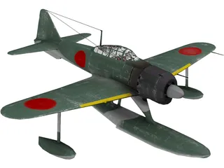 A6M Rufe Ground Camo 3D Model