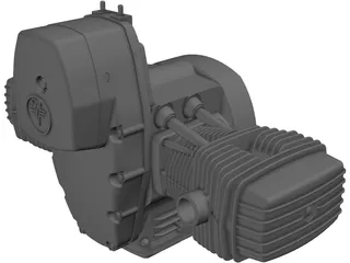 Dnepr Motorcycle Engine 3D Model