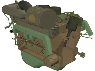 Ford Supercharged V8 Engine 3D Model