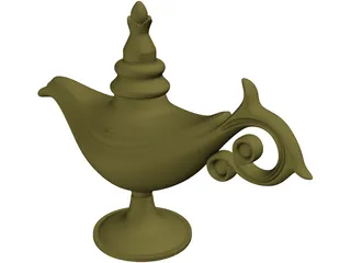 Magic Lamp Genie 3D Model