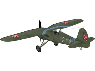 PZL P.11 3D Model