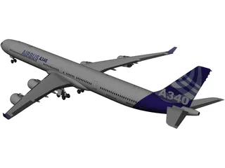 Airbus A340-600 Airliner 3D Model