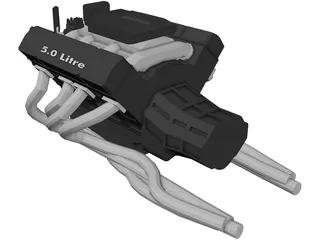 V8 5.0 Litre Engine 3D Model