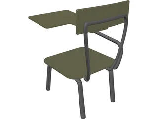 Student Desk 3D Model