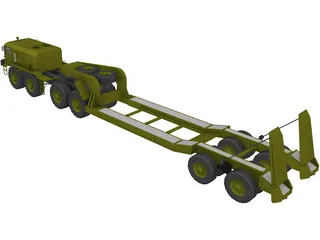 MAZ 543 with Transport Trailer 3D Model