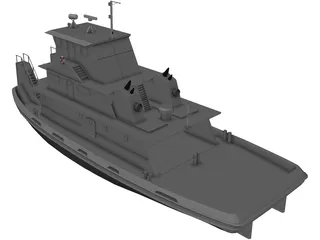 Tug-Push Boat 3D Model