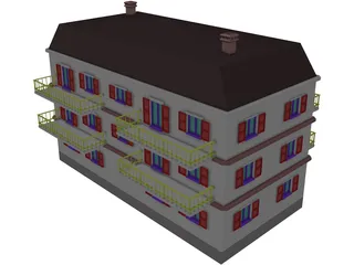 Apartment Building 3D Model