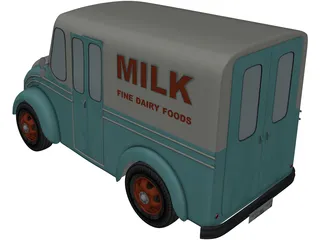 DivCo Milk Truck (1950) 3D Model
